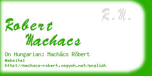 robert machacs business card